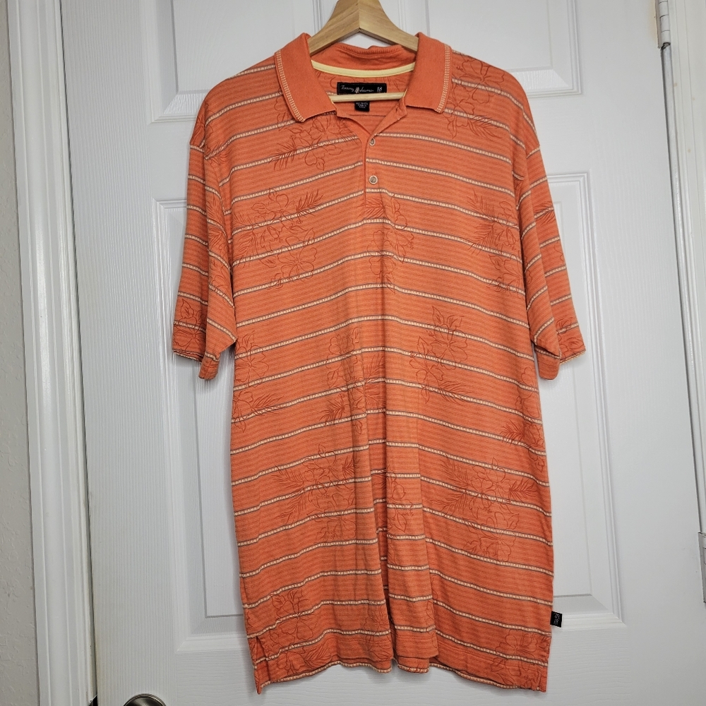 Tommy Bahama orange polo shirt